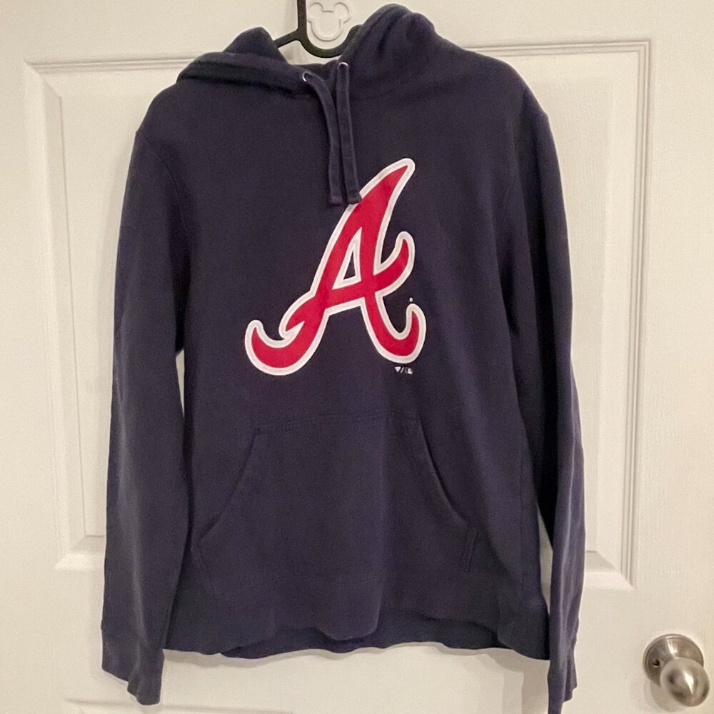 Atlanta Braves Freddie Freeman Youth Primary Logo Pullover Hoodie - Navy